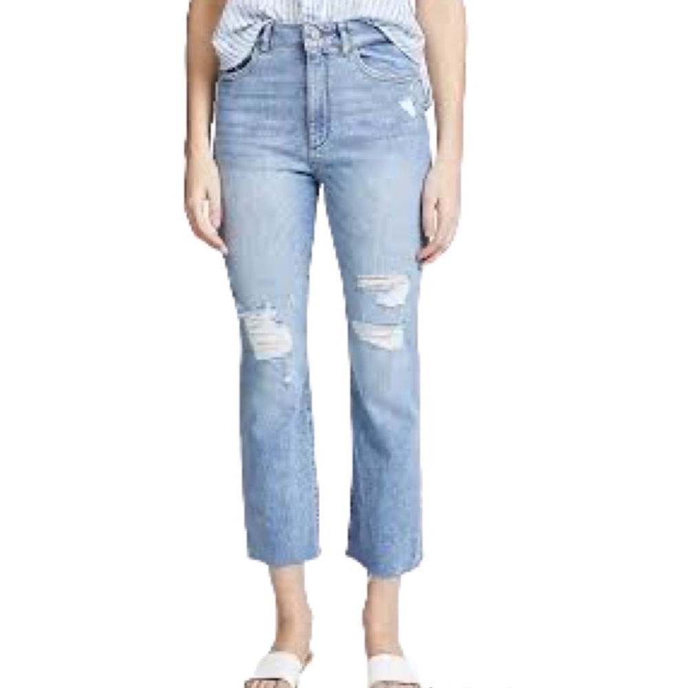 DL1961 Jerry Vintage High Rise Vintage Straight Distressed Leg Jeans